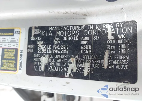 2013 Kia Soul + из США, поврежденный, VIN KNDJT2A60D7517029